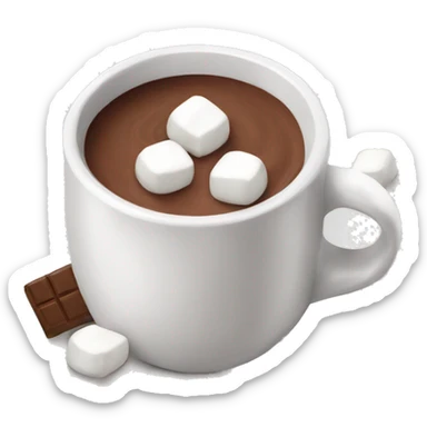 hot chocolate with marshmallows  sticker