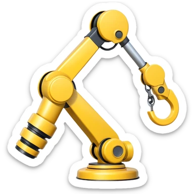 Industrial Arm – Yellow robotic arm, gripping tool sticker