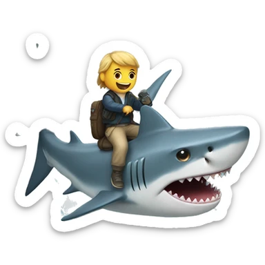 shark riding a wa sticker
