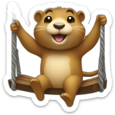 gopher-rides-on-a-swing sticker