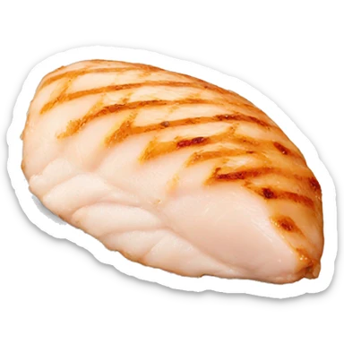 A single chicken breast fillet on a white background sticker