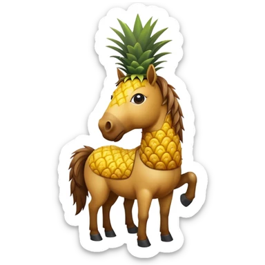 a horse wit a pineapple head sticker