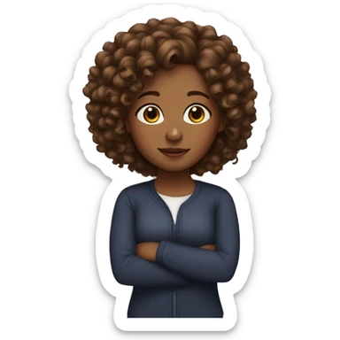 Brown girl with curly hair sticker