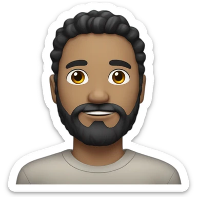 White man with thick black beard and short black wavy hair with thick eyebrows sticker
