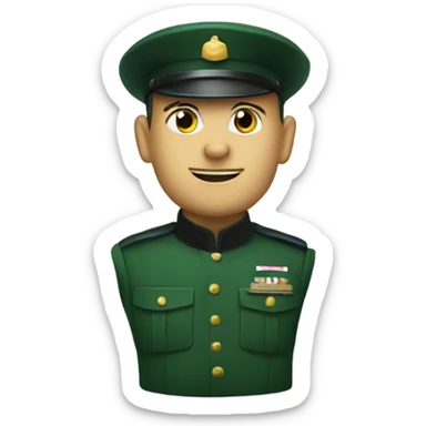 White men in uniform and with a Green cylinder hat sticker