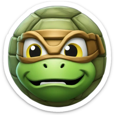 3d sphere with a cartoon Teenage mutant ninja turtle skin texture sticker