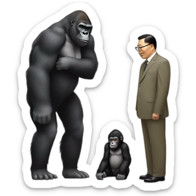 Gorilla meeting supreme leader Kim Yong UN sticker