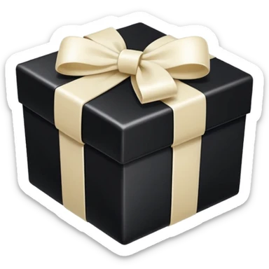 square black gift box present with an ivory bow sticker