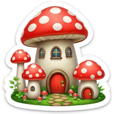 mushroom houses sticker