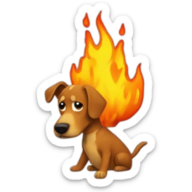 This is fine dog in room on fire meme sticker