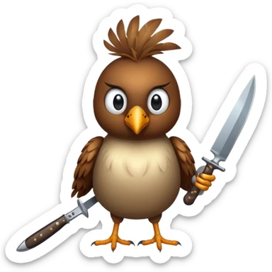 Bird with knife sticker