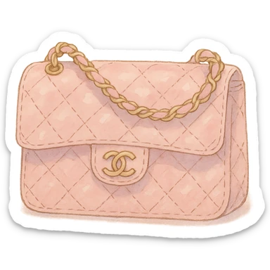 pink Chanel purse, dreamy and elegant sticker