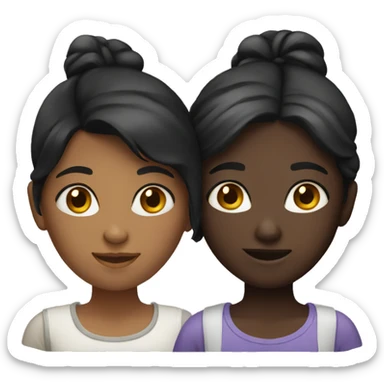 two girls (one with dark hair and dark skin  sticker