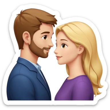 couple in love talking in profile sticker
