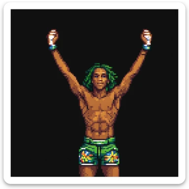Charles Oliveira celebrating victory with arms raised sticker