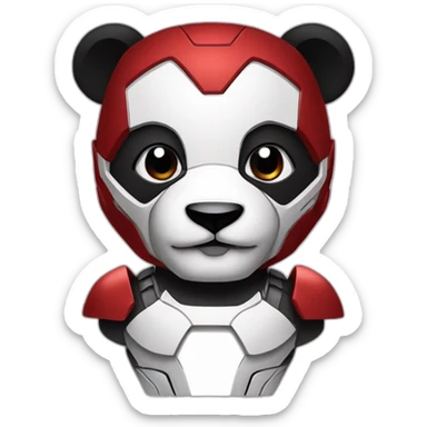 Iron Man Superhero Panda sticker