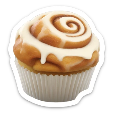 Cinnamon roll cupcake sticker