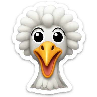 A simple, cute turkey with an afro hairstyle sticker