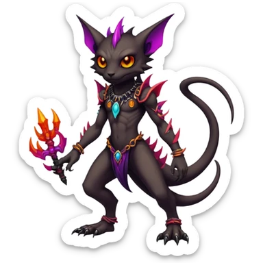 Gothic badass cool complex exotic colorful aesthetic-scenery-Fakémon-creature (full body) sticker