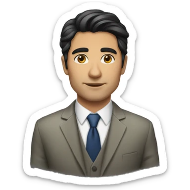 male EU lawyer dark hair olive skin sticker