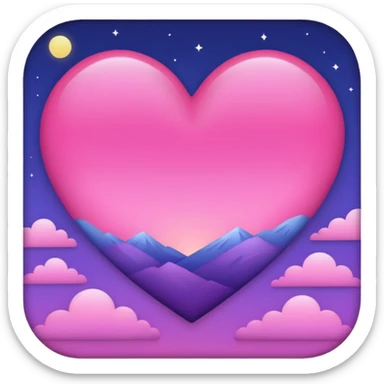dusk sky heart sticker