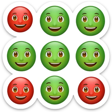 ❌ change the emoji color from red to green color sticker