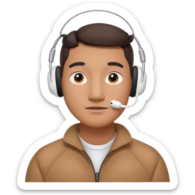 A face exactly like this « 😶 » and wearing airpods max sticker