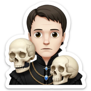 Hamlet holding skUll sticker