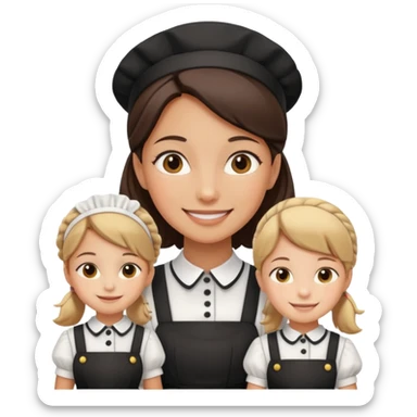 maid with kids sticker