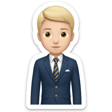 Young man, tailored trousers, a crisp button-down shirt, a blazer, and tie

 sticker