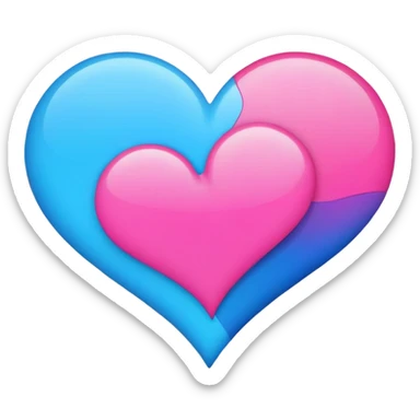 Love with pink and blue sticker