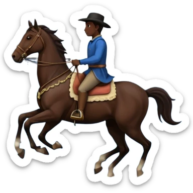 Man riding a horse nighttime scenery sticker
