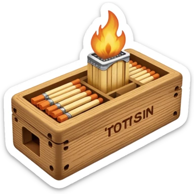 matches in matchbox sticker