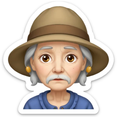 sad old women with hats with bearded sticker