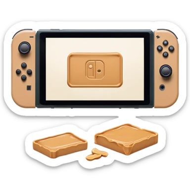 A Nintendo switch made out of peanut butter sticker