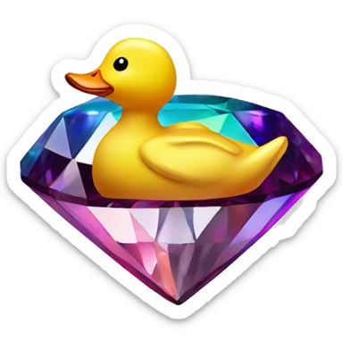 Rubberduck shaped 56-carat rainbow diamond sticker