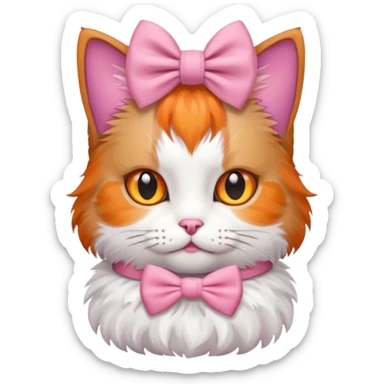 Cat but cat have 🎀  sticker