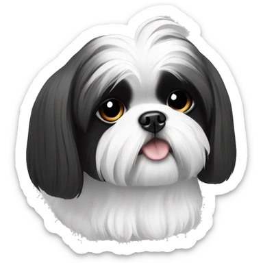 Shih tzu black and white sticker