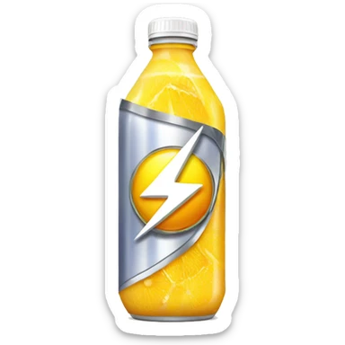 energy drink with citrus and lightning bolt sticker
