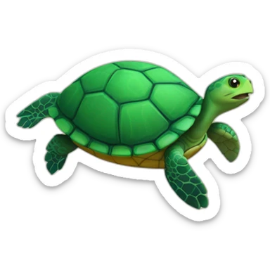 A turtle with theef sticker