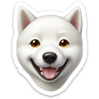 white shiba inu face | grinning face with big eyes | mouth | open | smile sticker