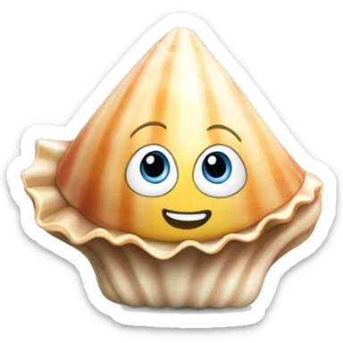 A seashell with a nametag where it stands meep sticker