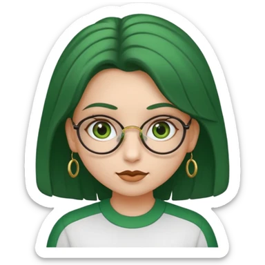 uma menina branca com óculos, cabelo longo castanho claro e olhos verdes e outra menina branca com cabelos ondulados castanhos escuros e olhos marrons sticker