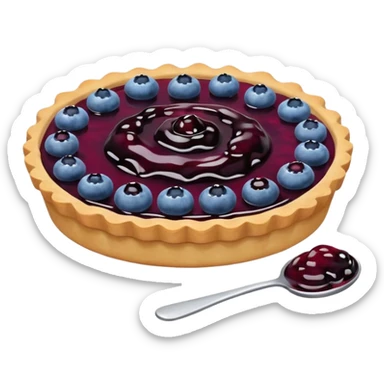 Make an emoji of a blueberry tart (small) that's broken off a bit so you can see the blueberry jam sticker
