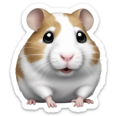 Hamster that is white with grey patches sticker