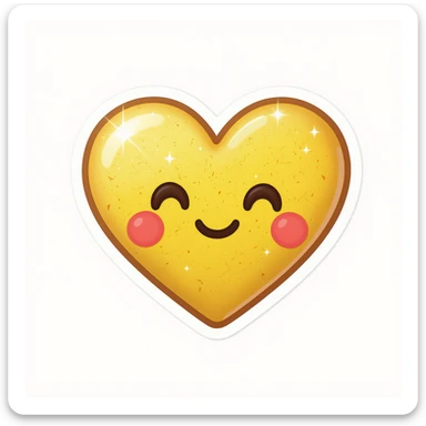food heart emoji, cute and shiny, no background sticker