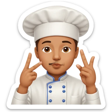 chef making the kiss gesture with fingers, expression of perfection sticker