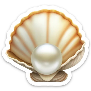 shell with pearl sticker