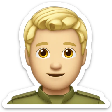 Men blond military hair sticker