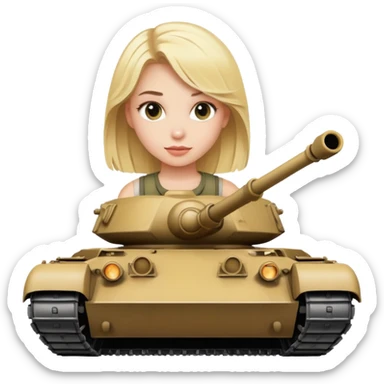 a blond girl on the tank  sticker